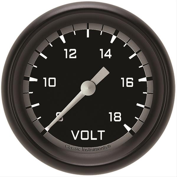Classic Instruments Auto Cross Gray Series Gauges AX330GBPF Gauge, Series, Voltmeter, 2 5/8 in., 8-18 V, Performance Bezel, Analog, Electrical, Each