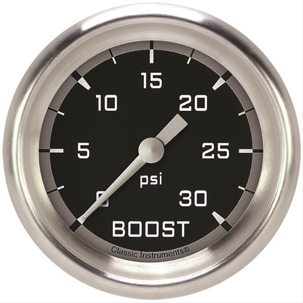 Classic Instruments Auto Cross Gray Series Gauges AX342GAPF Gauge, Series, Boost, 30 psi, 2 5/8 in., Performance Bezel, Analog, Electrical, Each