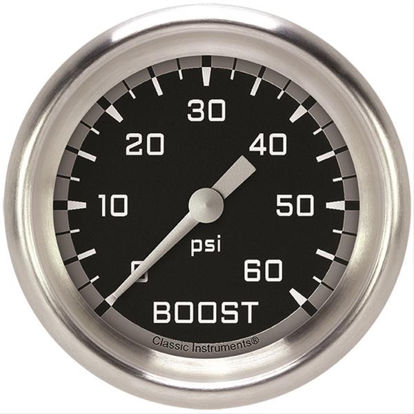 Classic Instruments Auto Cross Gray Series Gauges AX343GAPF Gauge, Series, Boost, 60 psi, 2 5/8 in., Performance Bezel, Analog, Electrical, Each