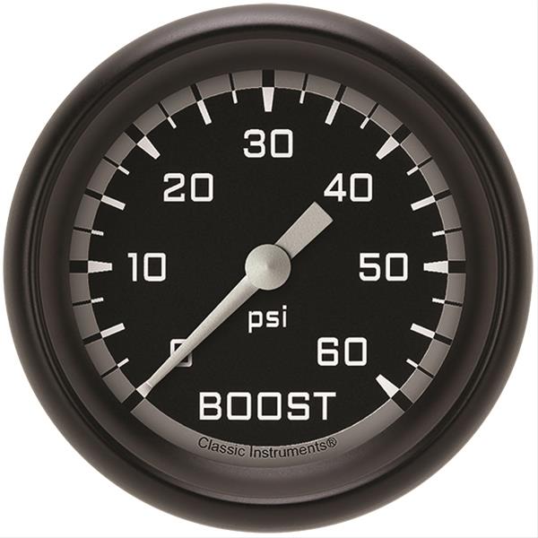 Classic Instruments Auto Cross Gray Series Gauges AX343GBPF Gauge, Series, Boost, 60 psi, 2 5/8 in., Performance Bezel, Analog, Electrical, Each