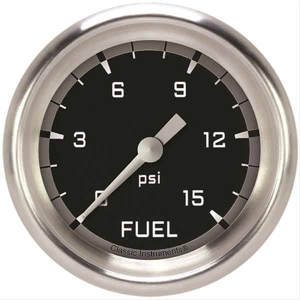Classic Instruments Auto Cross Gray Series Gauges AX345GAPF Gauge, Series, Fuel Pressure, 0-15 psi, 2 5/8 in., Performance Bezel, Analog, Electrical, Each