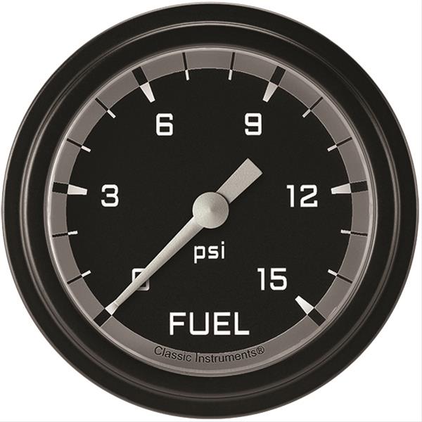 Classic Instruments Auto Cross Gray Series Gauges AX345GBLF Gauge, Series, Fuel Pressure, 0-15 psi, 2 5/8 in., Low Step Bezel, Analog, Electrical, Each