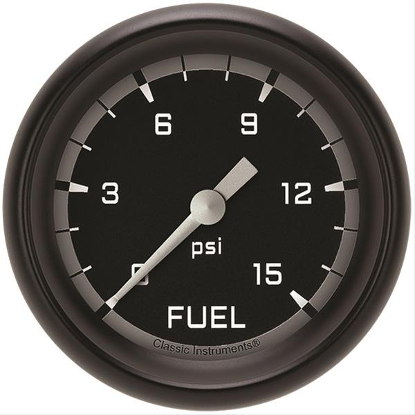 Classic Instruments Auto Cross Gray Series Gauges AX345GBPF Gauge, Series, Fuel Pressure, 0-15 psi, 2 5/8 in., Performance Bezel, Analog, Electrical, Each