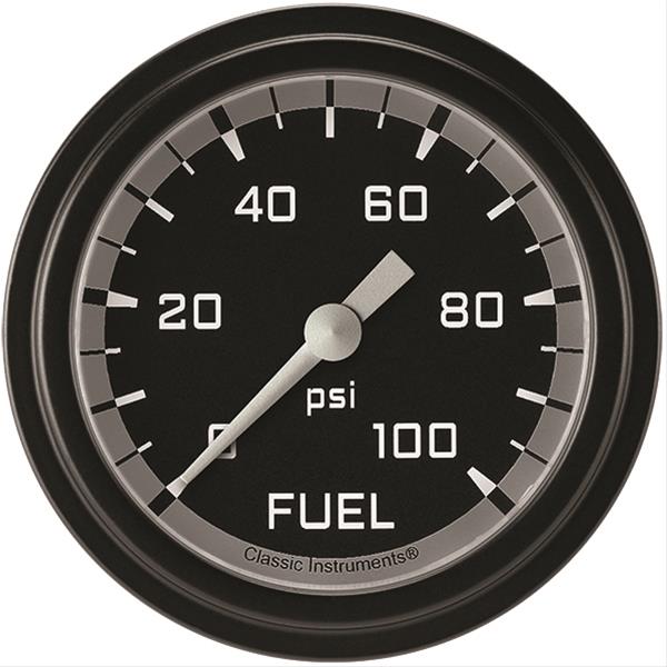Classic Instruments Auto Cross Gray Series Gauges AX346GBLF Gauge, Series, Fuel Pressure, 0-100 psi, 2 5/8 in., Low Step Bezel, Analog, Electrical, Each