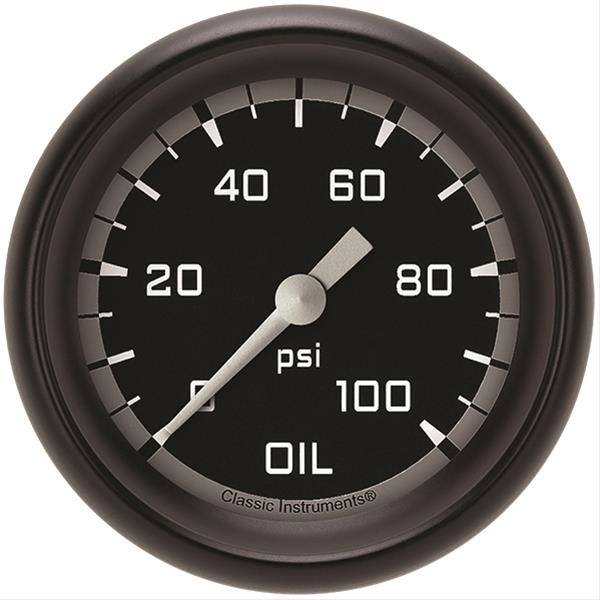 Classic Instruments Auto Cross Gray Series Gauges AX381GBPF Gauge, Series, Oil Pressure, 0-100 psi, 2 5/8 in., Performance Bezel, Analog, Electrical, Each