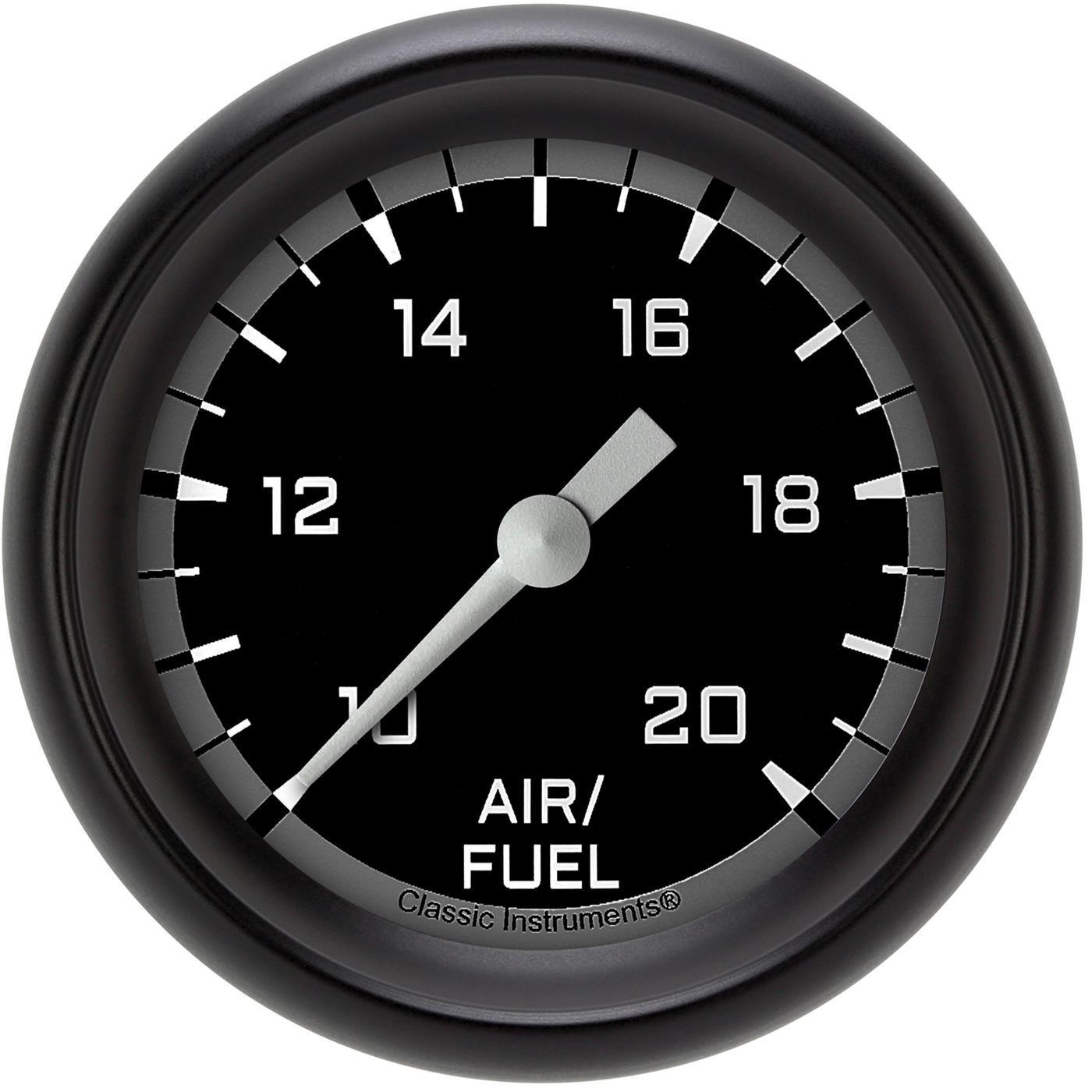 Classic Instruments Auto Cross Gray Series Gauges AX394GBPF Gauges, Series, Air/Fuel Ratio - Wideband, 10:1-20:1, Analog, Electrical, 2 5/8 in., Black Face, White Numbers, M18 x 1.5 Thread, Each