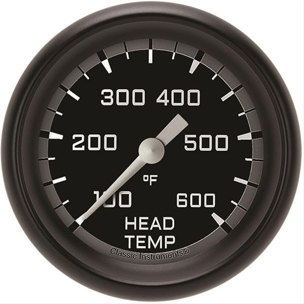 Classic Instruments Auto Cross Gray Series Gauges AX397GBPF Gauge, Series, Cylinder Head Temperature, 100-600 Degree F, 2 5/8 in., Performance Bezel, Analog, Electrical, Each