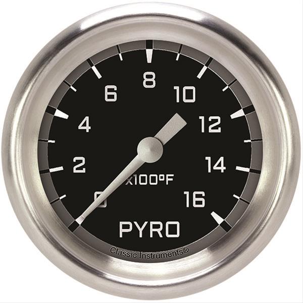 Classic Instruments Auto Cross Gray Series Gauges AX398GAPF Gauge, Series, Pyrometer, 0-1,600 Degree F, 2 5/8 in., Performance Bezel, Analog, Electrical, Each