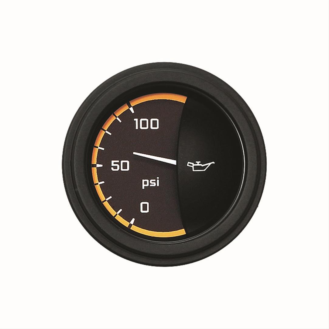 Classic Instruments Auto Cross Yellow Series Gauges AX81YBLF Gauge, Series, Oil Pressure, 0-100 psi, 2 1/8 in., Black/Yellow Face, Analog, Electrical, Each