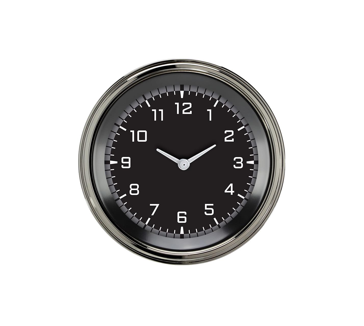 Classic Instruments Auto Cross Gray Series Gauges AX93GSLF Gauge, AutoCross Gray, Clock, 3 3/8 in., Black/Gray Face, Stainless Low-Step Bezel, Flat Lens, Each