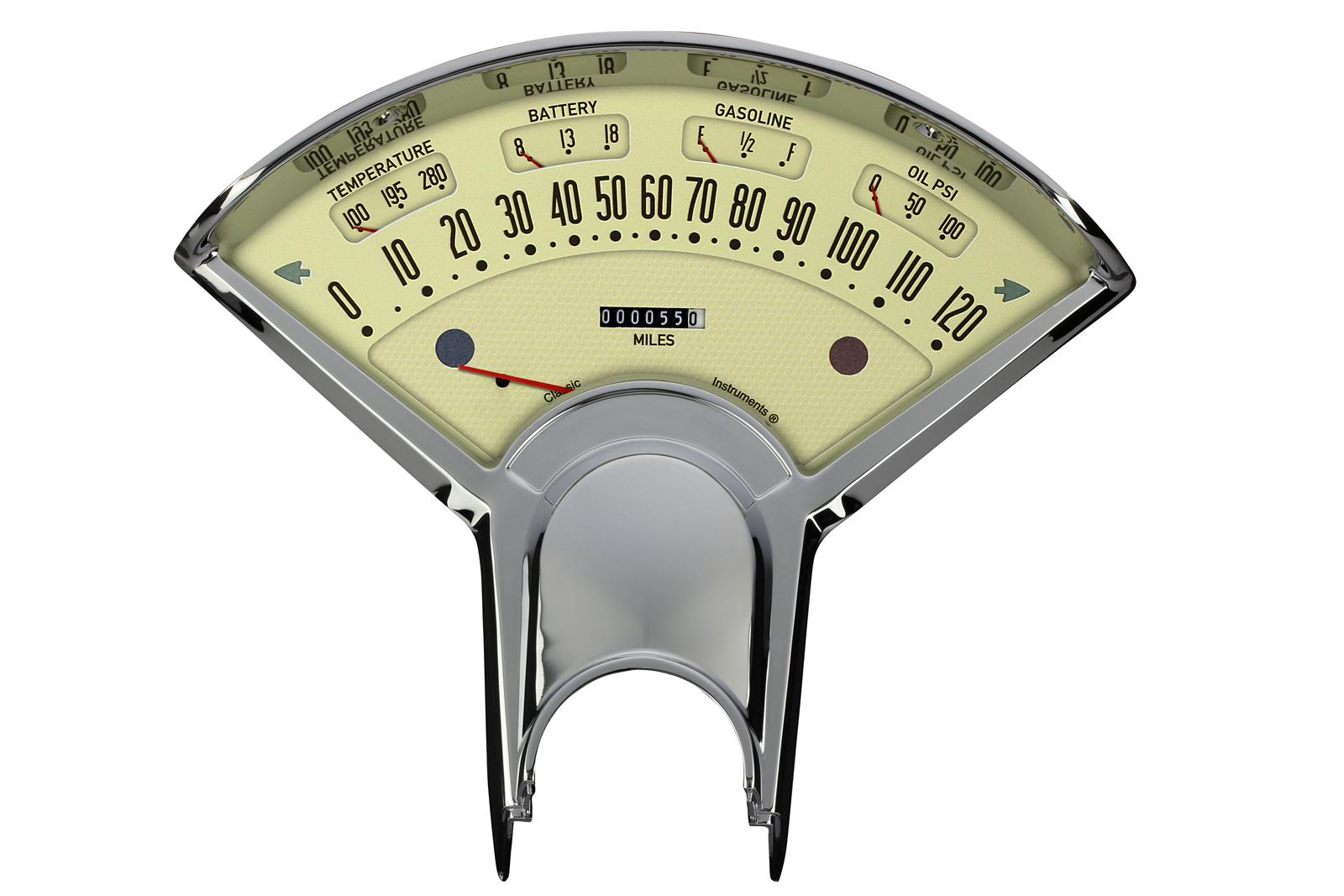 Classic Instruments Bel Era III Package Gauge Sets BET00T Kit, III, Analog, Tan Face, Black Numbers, Red Pointer, Chevy, Kit