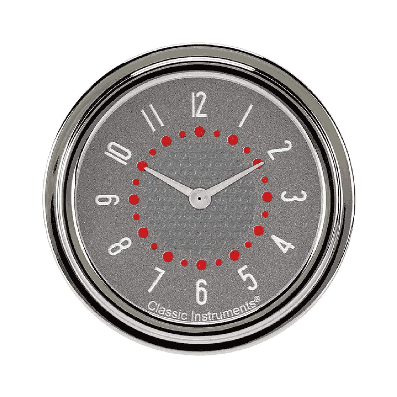 Classic Instruments Bel Era III Clocks BET92G Gauge, Analog, Series, Clock, 12 Hour, 2 5/8 in. Diameter, Gray Face, Full Sweep, Each