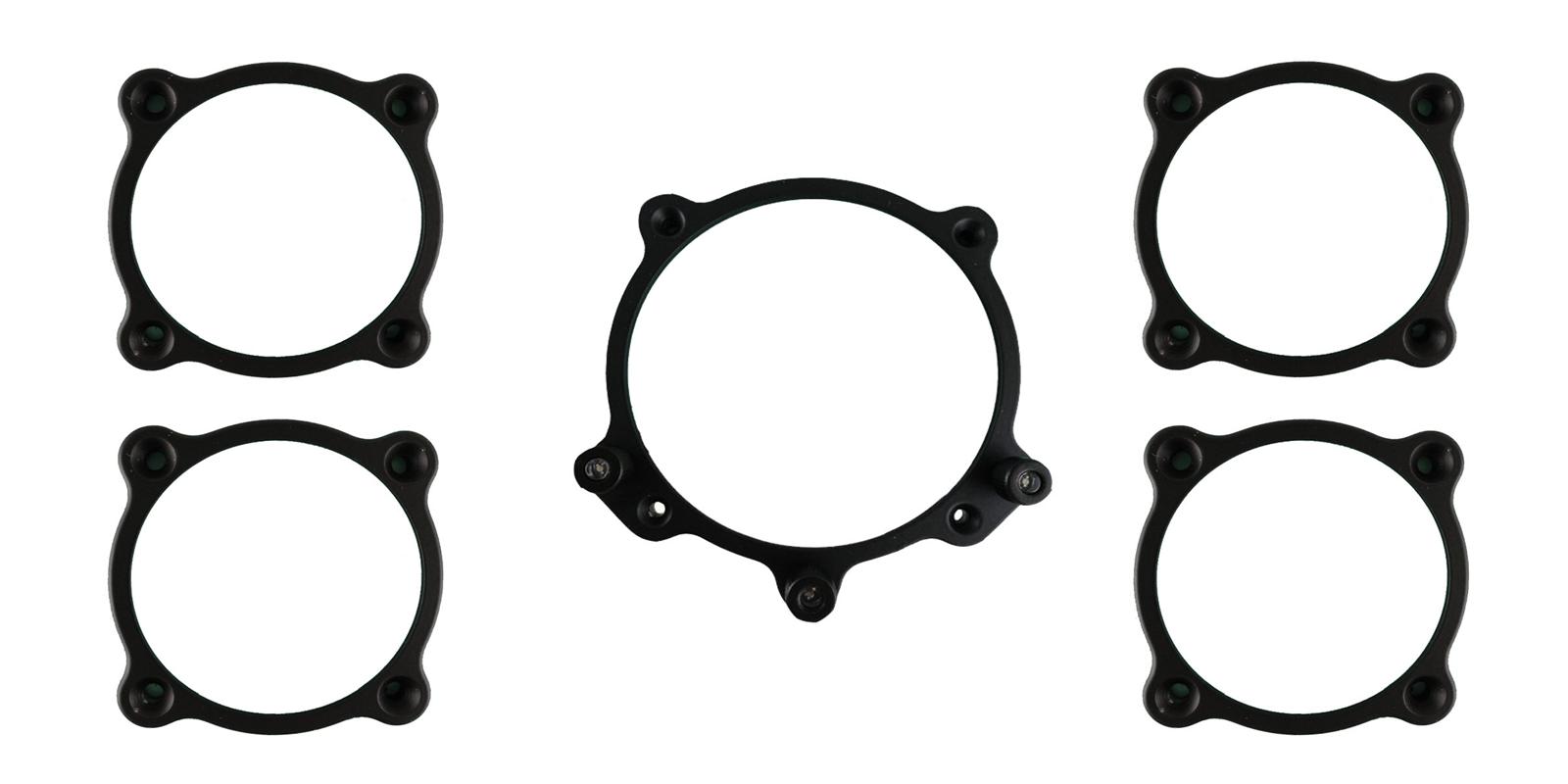 Classic Instruments Moal Bomber Series Gauge Bezels BZMA5GS Bezels, Bezels, Black, One 3 3/8 in. Diameter and Four 2 1/8 in. Diameter Bezels, Set of 5