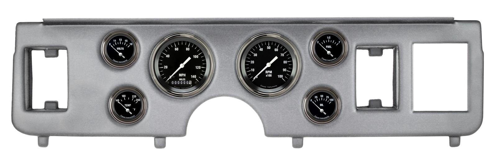 Classic Instruments 1979-86 Ford Mustang Package Gauge Sets CDMU79HR01BA Kit, Hot Rod Series, Short Sweep, Direct-Fit w/ Brushed Aluminum Insert, Ford, 1979-1986 Mustang, Kit