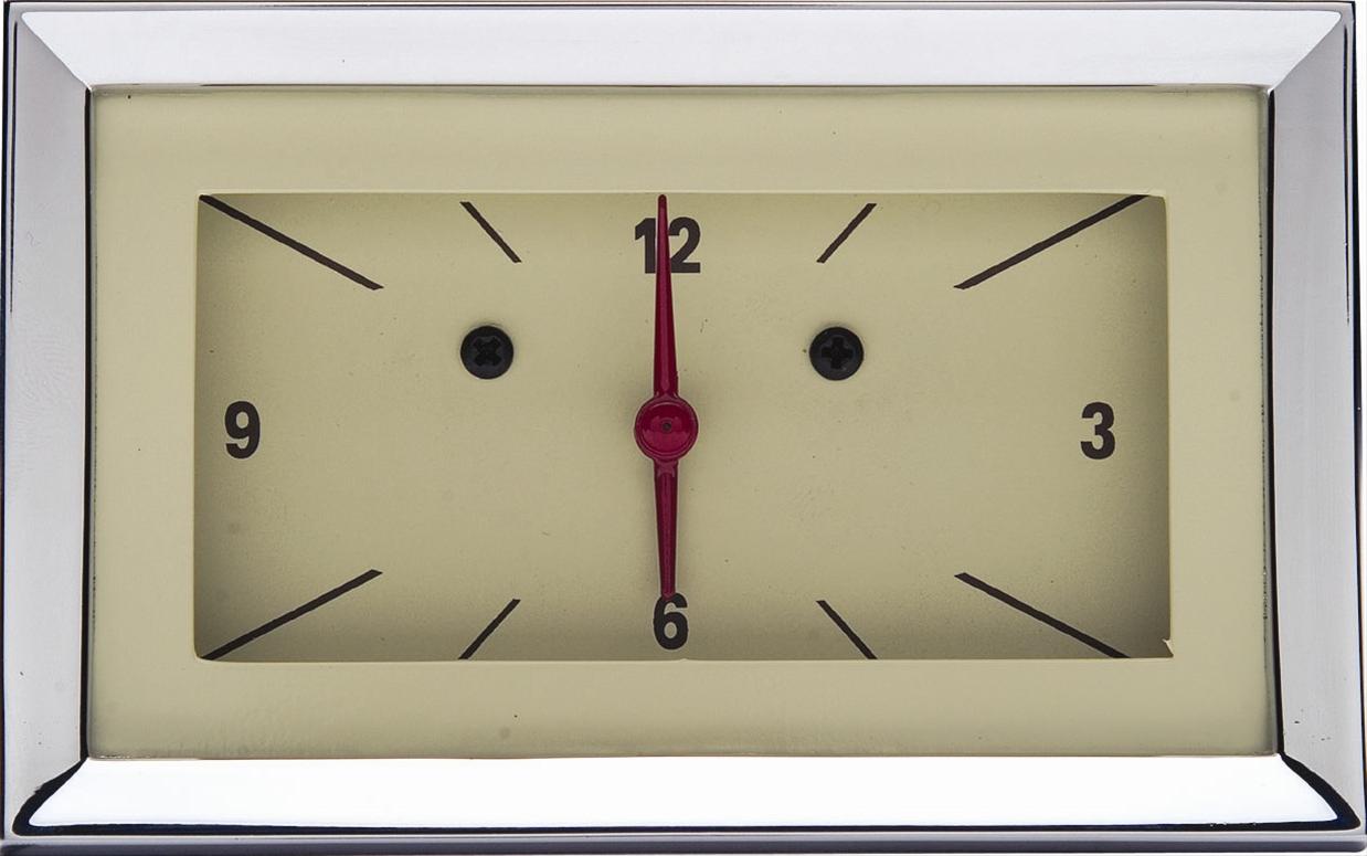 Classic Instruments 1957 Chevy Electric Clocks CH57CLT Gauge, 57 Style, Clock, 12 hours, Rectangular, Tan Face, Analog, Electric, Chevy, Each