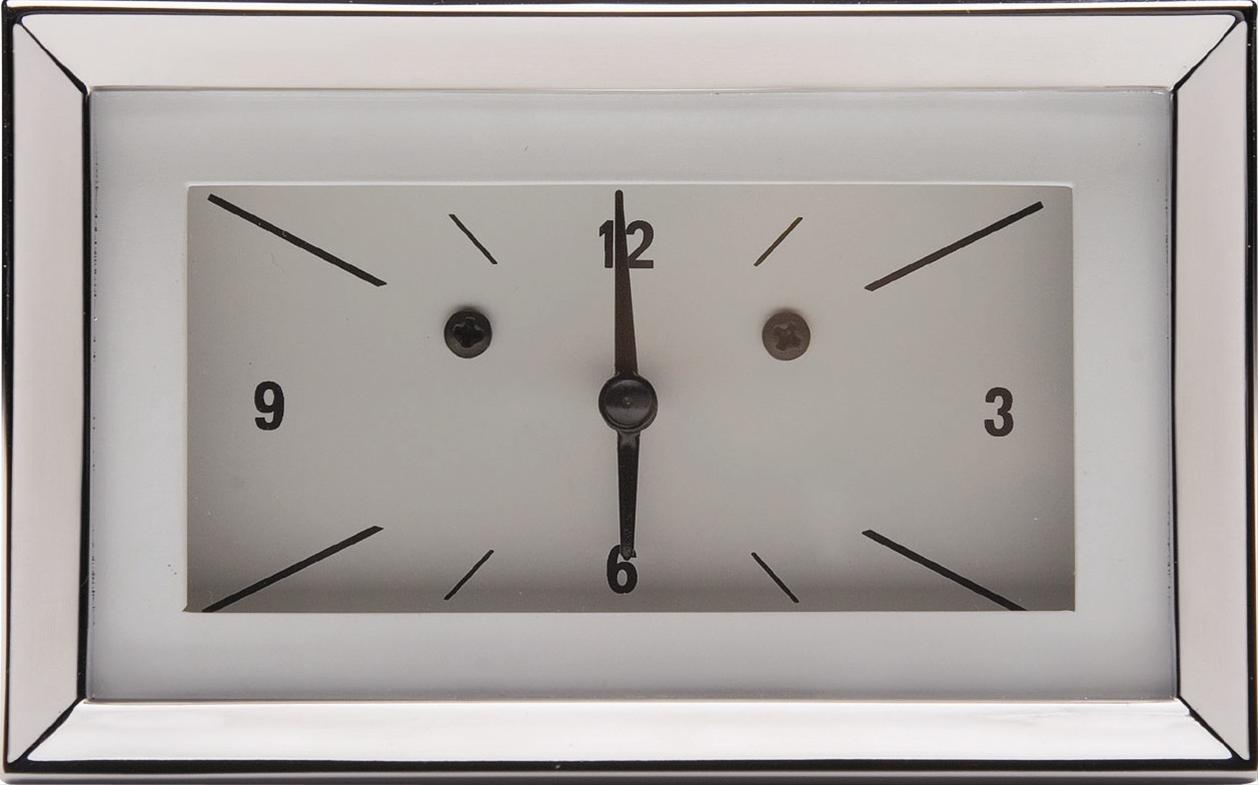 Classic Instruments 1957 Chevy Electric Clocks CH57CLW Gauge, Hot Rod Style, Clock, 12 hours, Rectangular, White Face, Analog, Electric, Chevy, Each