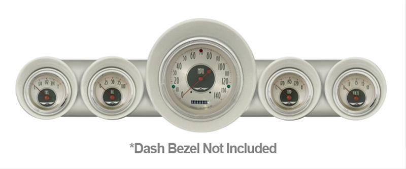 Classic Instruments 1959-60 Chevy Package Gauge Sets CH59AN54 Gauges, All-American Nickel Style, Speedometer, Water Temperature, Fuel Level, Nickel Face, Analog, Chevy, Kit