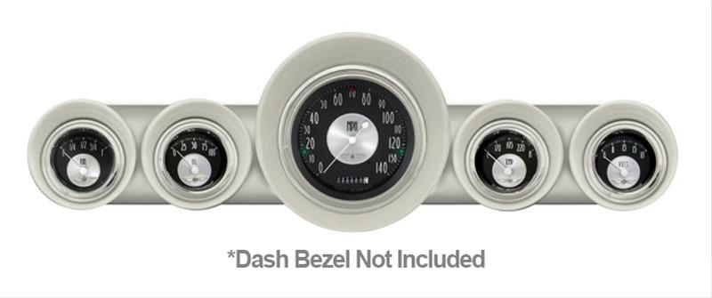 Classic Instruments 1959-60 Chevy Package Gauge Sets CH59AT54 Gauges, All-American Tradition Style, Speedometer, Water Temperature, Voltage, Black Face, Analog, Chevy, Kit