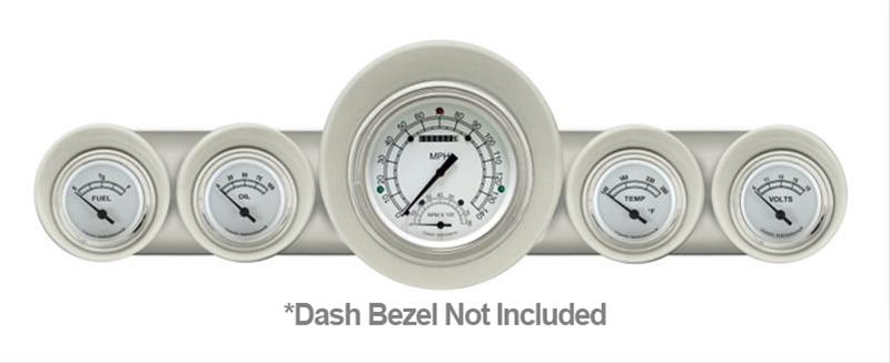 Classic Instruments 1959-60 Chevy Package Gauge Sets CH59CW65 Gauges, White Style, Speedometer, Tach, Water Temperature, Fuel Level, White Face, Analog, Chevy, Kit