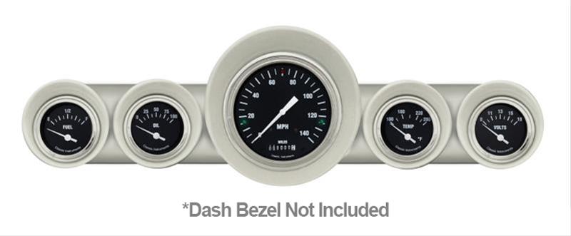 Classic Instruments 1959-60 Chevy Package Gauge Sets CH59HR54 Gauges, Hot Rod Style, Speedometer, Water Temperature, Fuel Level, Voltage, Black Face, Analog, Chevy, Kit