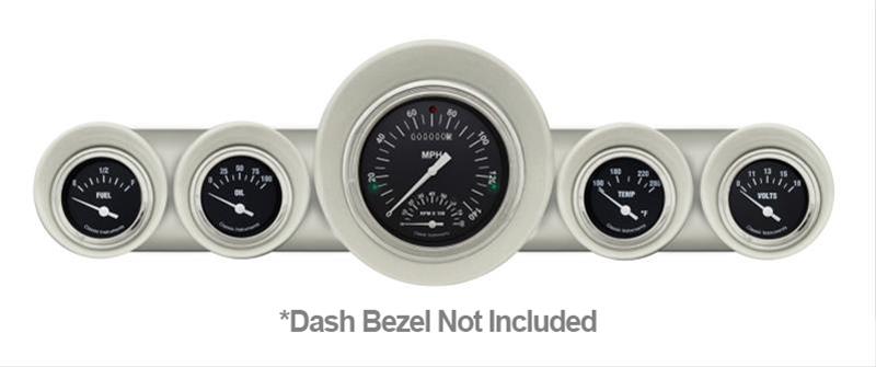 Classic Instruments 1959-60 Chevy Package Gauge Sets CH59HR65 Gauges, Hot Rod Style, Speedometer, Tach, Water Temperature, Fuel Level, Black Face, Analog, Chevy, Kit