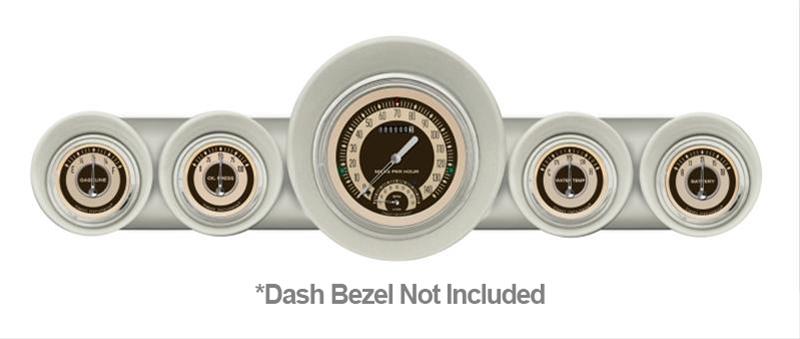 Classic Instruments 1959-60 Chevy Package Gauge Sets CH59NT65 Gauges, Nostalgia VT Style, Speedometer, Tach, Water Temperature, Fuel Level, Beige Face, Analog, Chevy, Kit