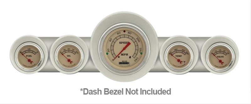 Classic Instruments 1959-60 Chevy Package Gauge Sets CH59VT54 Gauges, Vintage Style, Speedometer, Water Temperature, Fuel Level, Beige Face, Analog, Chevy, Kit