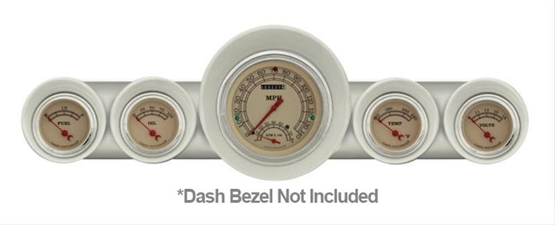 Classic Instruments 1959-60 Chevy Package Gauge Sets CH59VT65 Gauges, Vintage Style, Speedometer, Tach, Water Temperature, Fuel Level, Beige Face, Analog, Chevy, Kit