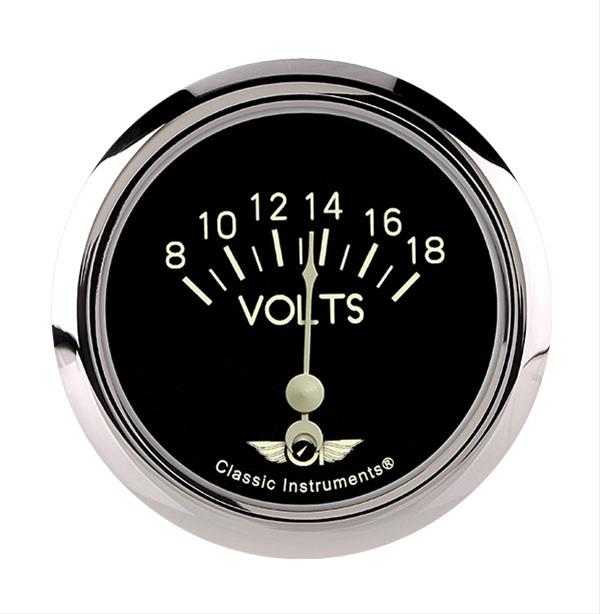 Classic Instruments Series Gauges CL230SRC Volt Gauge, CLASSIC SERIES 2 5/8" VOLT, SHORT SWEEP