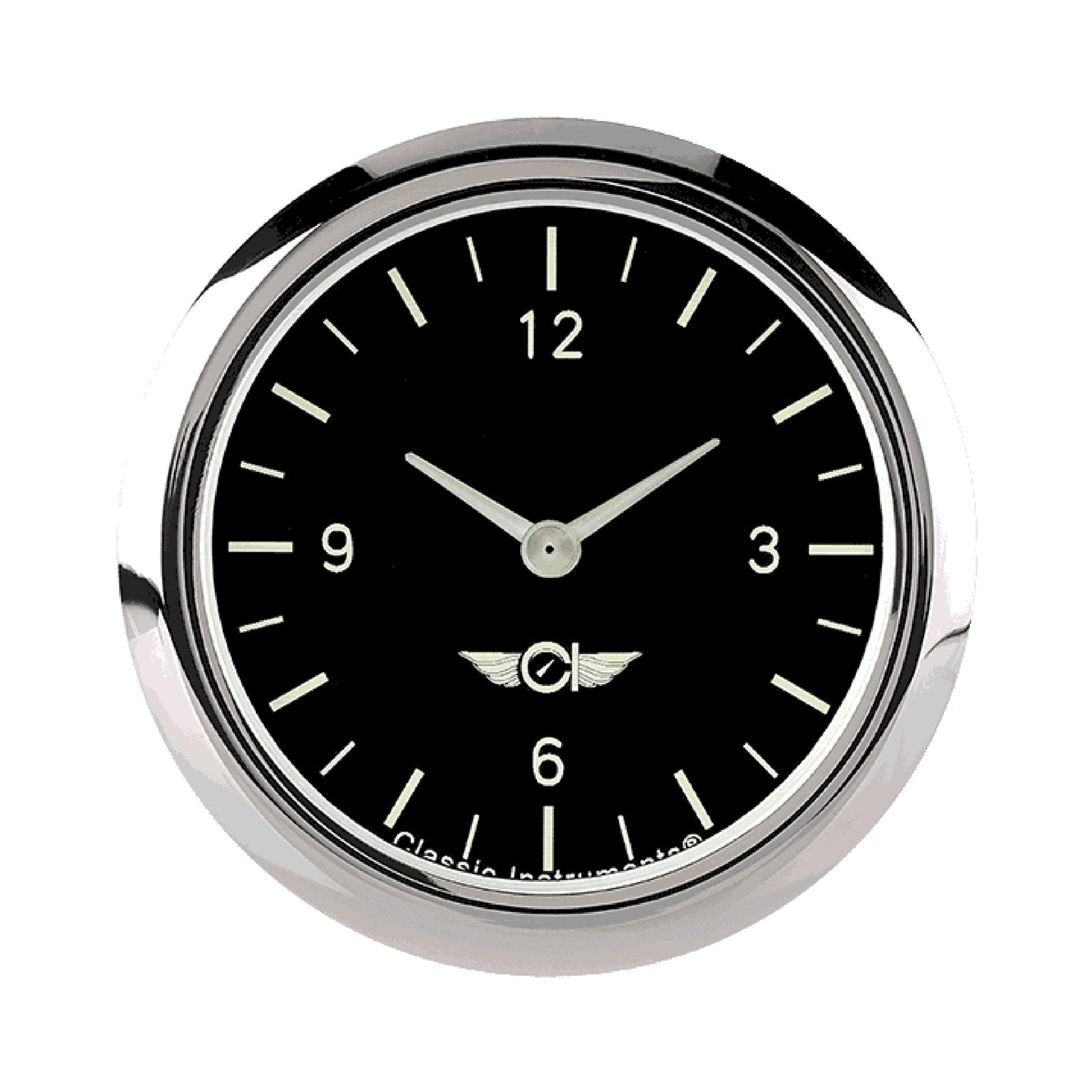 Classic Instruments Series Gauges CL92SRC Gauge, Analog, Series, Clock, 12 Hour, 2 5/8 in. Diameter, Black Face, Full Sweep, Each