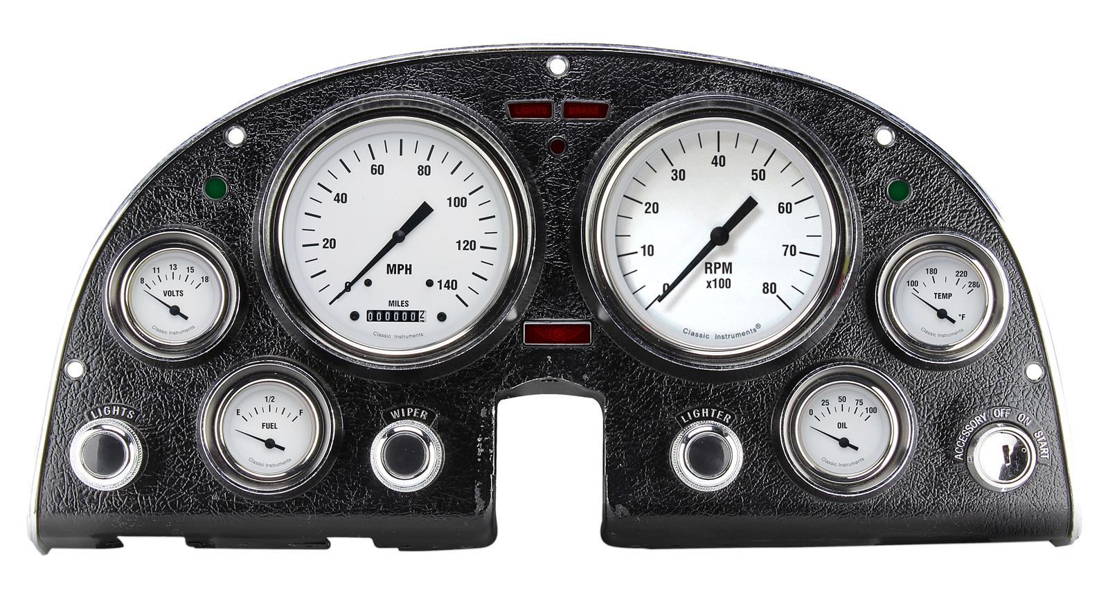 Classic Instruments 1963-67 Corvette Package Gauge Sets CO63DWH-LS Kit, White Hot, Info Screen, Chevy, Corvette, LS Swap, 1963-1967, Speedometer, Tach, Water Temp, Oil Pressure, Voltmeter, Fuel Level, Kit