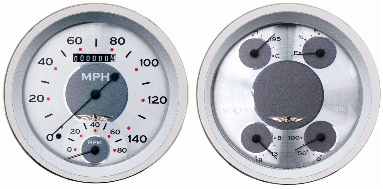 Classic Instruments 1947-53 Chevy Pickup Package Gauge Sets CT47AW62 Gauges, All-American Original, Speedometer, Tach, Oil Pressure, Fuel Level, Silver Face, Analog, Chevy, Kit