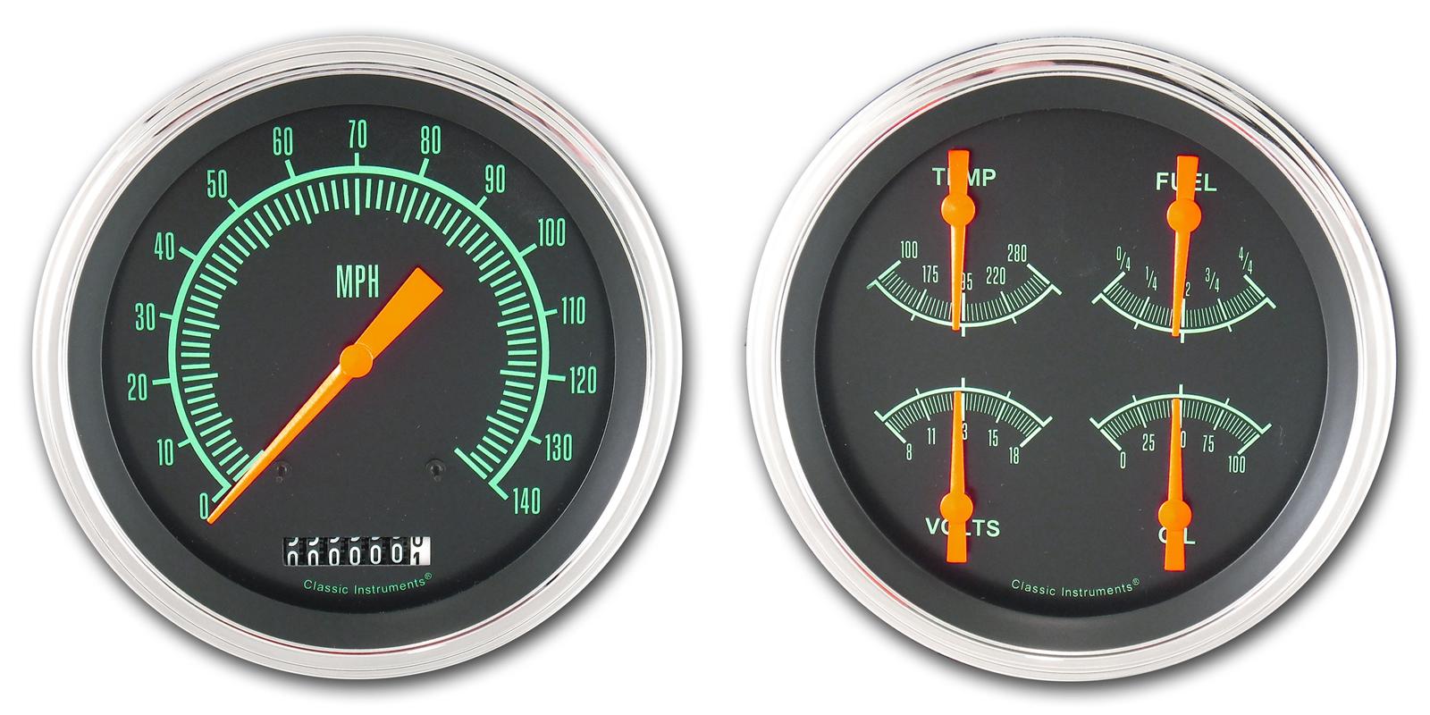 Classic Instruments 1947-53 Chevy Pickup Package Gauge Sets CT47GS52 Gauges, G-Stock, Electronic, Water Temperature, Volt, Oil Pressure, Fuel Level, Speedometer, Chevy, Kit