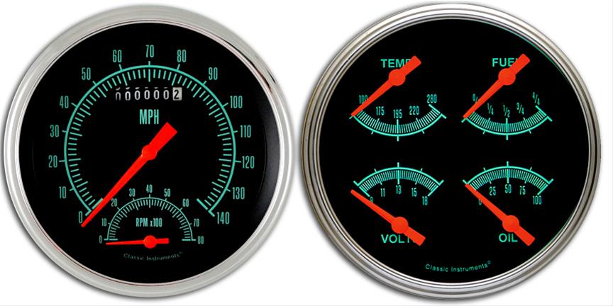 Classic Instruments 1947-53 Chevy Pickup Package Gauge Sets for 1947-1953 SEDAN DELIVERY, TRUCK, 1950-1953 TRUCK - CT47GS62 Gauges, G-Stock, Electronic, Water Temperature, Volt, Oil Pressure, Fuel Level, Speedometer, Tach, Chevy, Kit