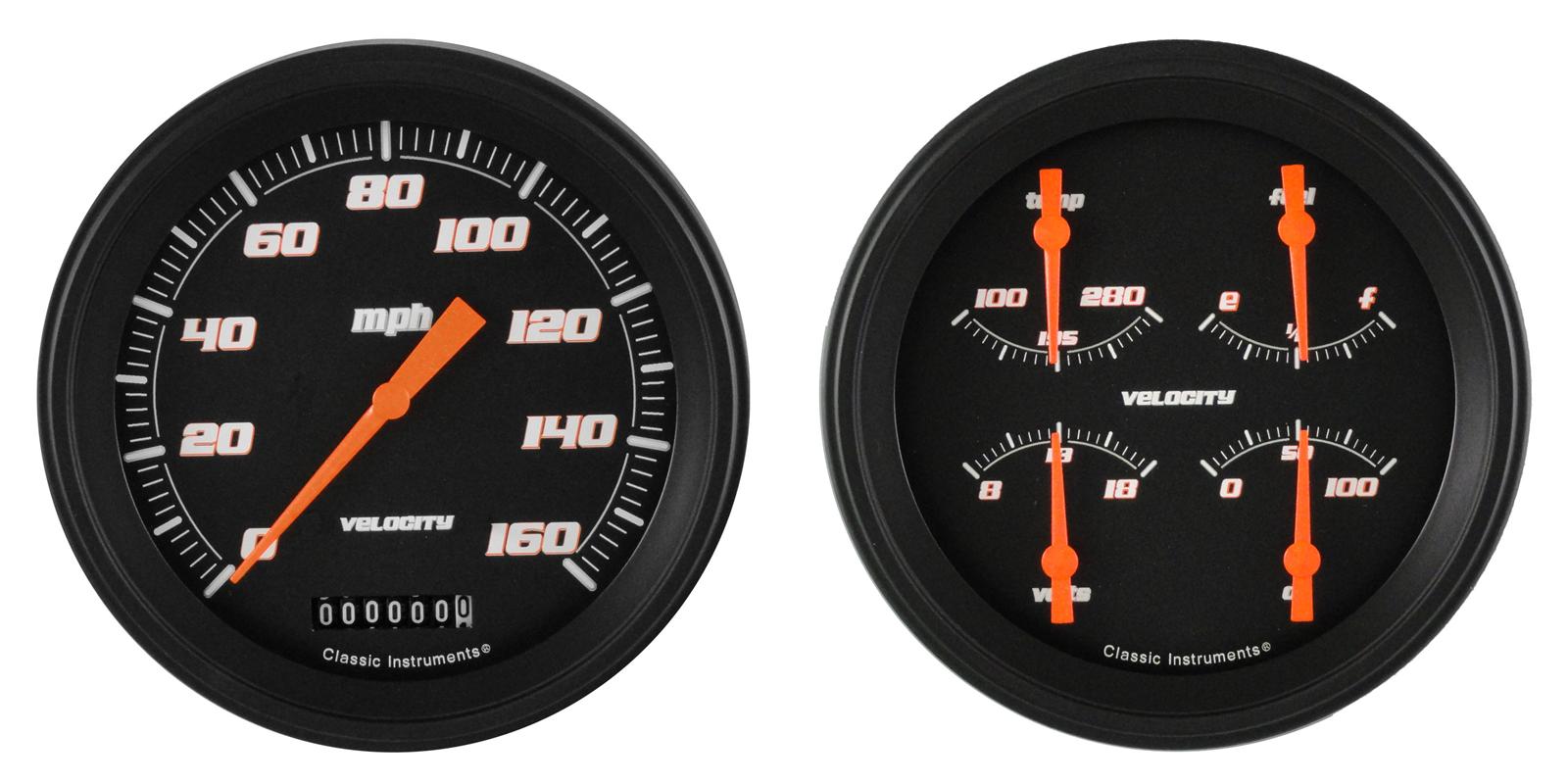 Classic Instruments 1947-53 Chevy Pickup Package Gauge Sets CT47VSB52 Gauges, Velocity, Electronic, Water Temperature, Volt, Oil Pressure, Fuel Level, Speedometer, Chevy, Kit