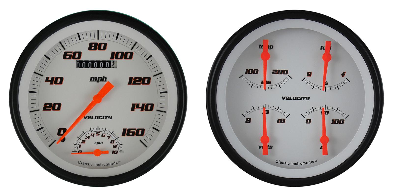 Classic Instruments 1947-53 Chevy Pickup Package Gauge Sets CT47VSW62 Gauges, Velocity, Electronic, Water Temperature, Volt, Oil Pressure, Fuel Level, Speedometer, Tach, Chevy, Kit