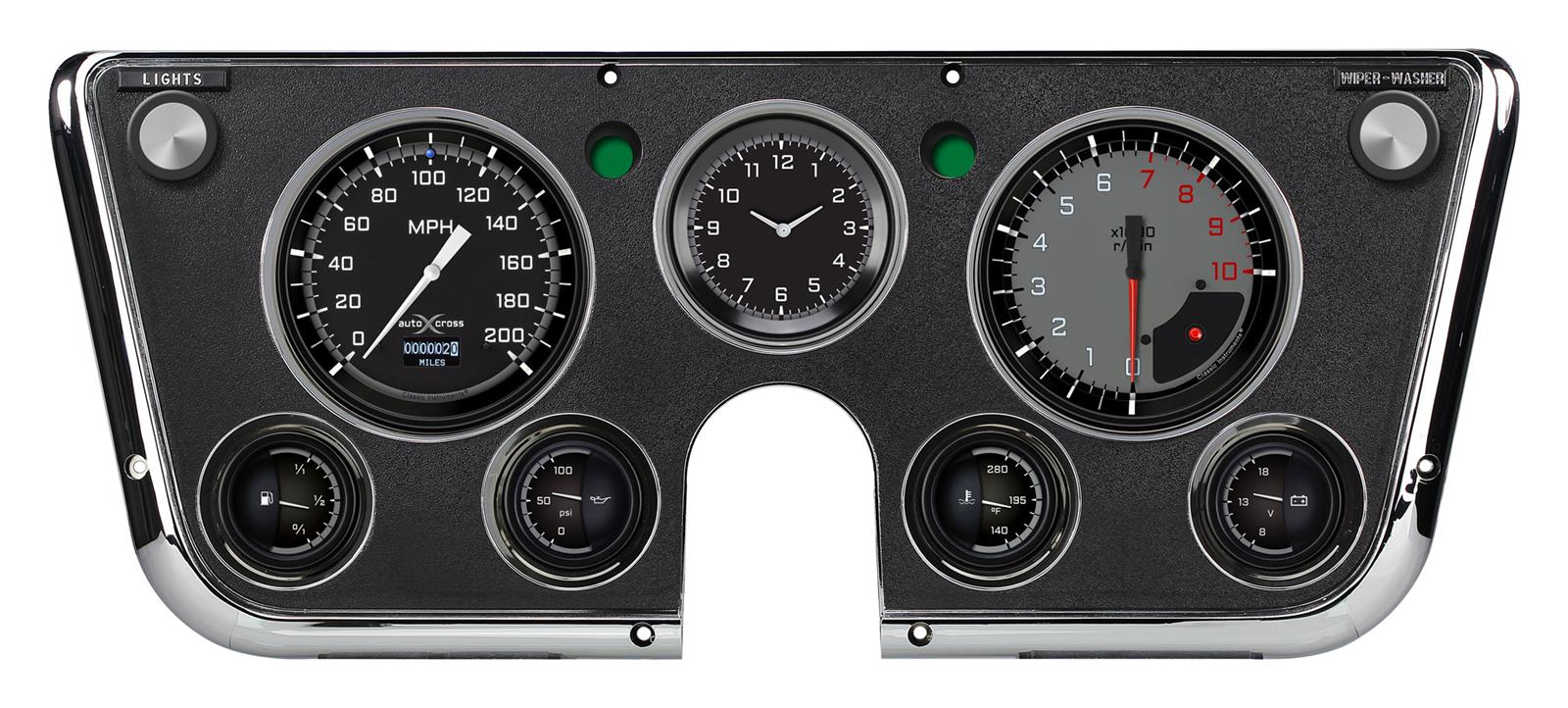 Classic Instruments 1967-72 Chevy Truck Package Gauge Sets CT67DAXG Gauges, AutoCross Gray, Direct Fit, Display Gauge, Chevy/GMC, Truck, 1967-1972, Speedometer, Tach, Fuel, Volt, Oil Pressure, Water Temp, Kit