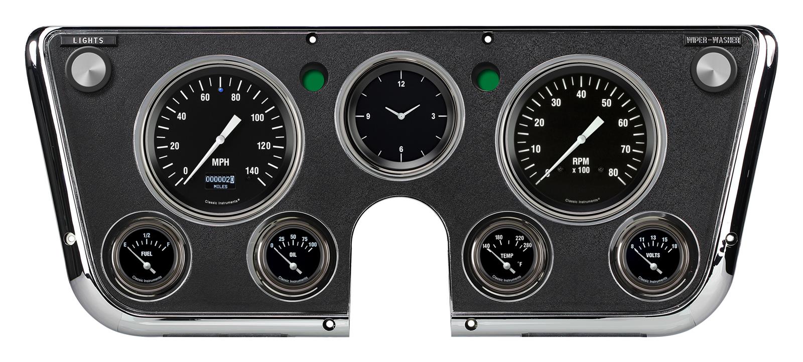 Classic Instruments 1967-72 Chevy Truck Package Gauge Sets CT67DHR-LS Gauges, Hot Rod, Direct Fit, Display Gauge, Chevy/GMC, Truck, 1967-1972, LS Swap, Speedometer, Tach, Fuel, Volt, Oil Pressure, Water Temp, Kit