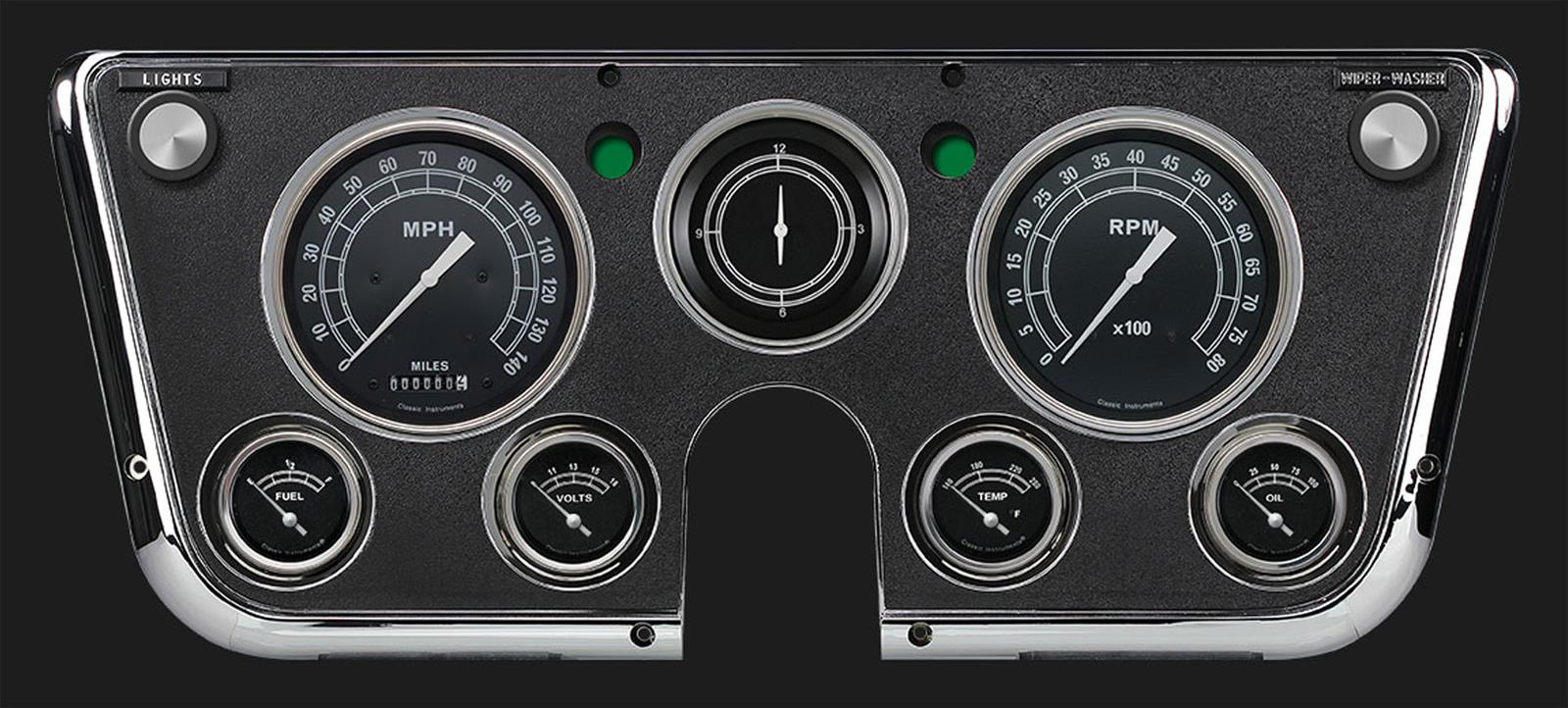 Classic Instruments 1967-72 Chevy Truck Package Gauge Sets CT67TR Gauges, Traditional, Speedometer, Tach, Water Temperature, Fuel Level, Voltmeter, Analog, Chevy, Set