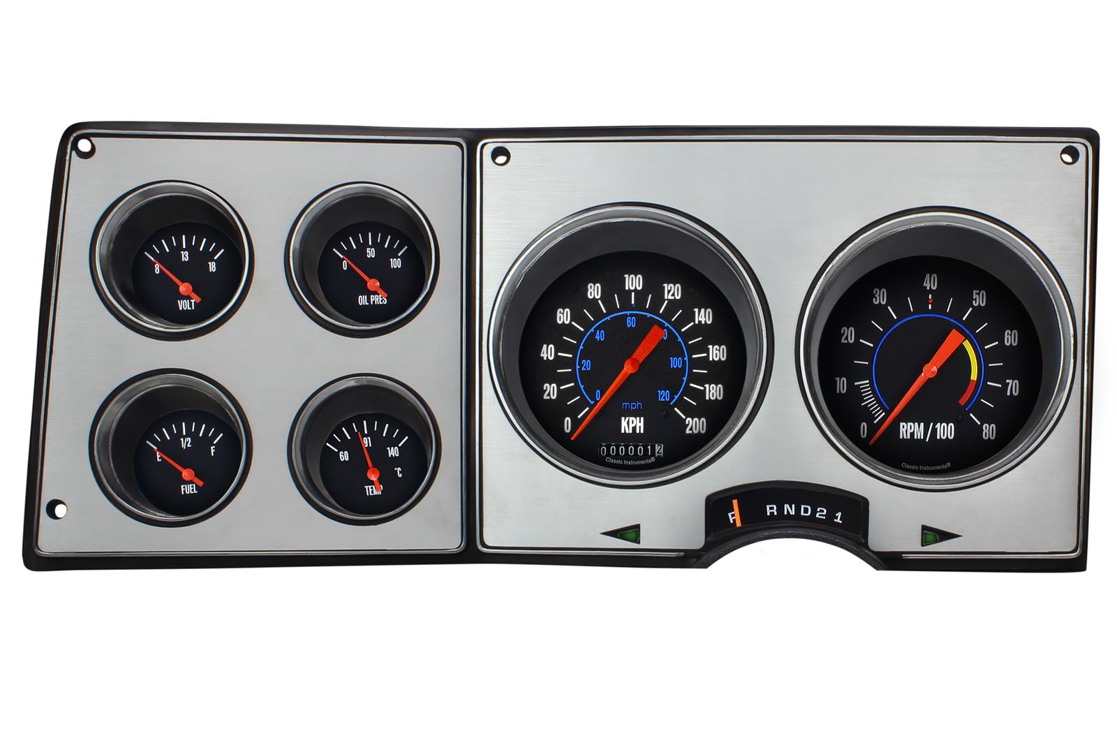 Classic Instruments 1973-87 Chevy/GMC Truck Packages CT73OE-M Gauge Kit, Analog, Metric, Water Temperature, Voltage, Oil Pressure, Speedometer, Tachometer, Fuel Level, Kit