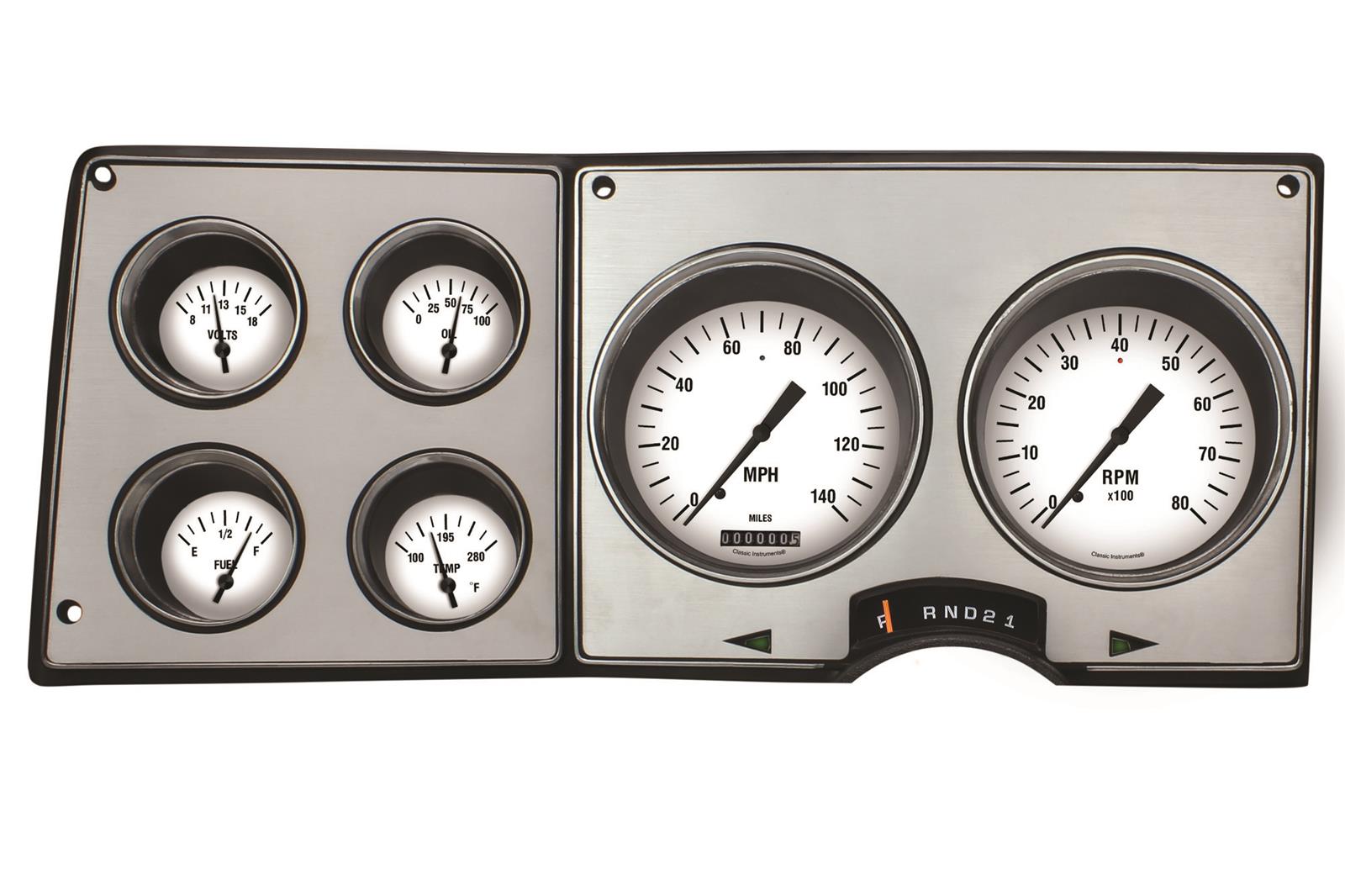 Classic Instruments 1973-87 Chevy/GMC Truck Packages CT73WH Gauge Kits, Direct Fit Analog, Package Gauge Sets, White Hot, Speedo, Tach, Water Temperature, White Face, Chevy, GMC, Kit
