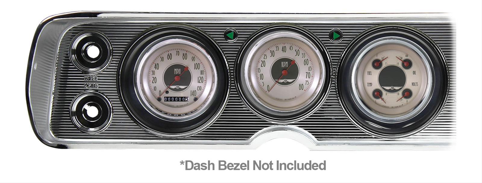 Classic Instruments 1964-65 Chevelle Package Gauge Sets CV64AN Gauges, All-American Nickel, Speedometer, Tach, Water Temperature, Fuel Level, Nickel Face, Analog, Chevy, Kit