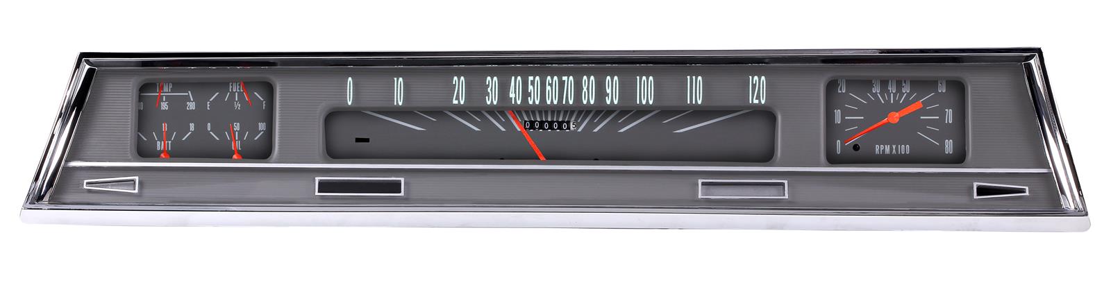 Classic Instruments 1966-67 Chevelle Package Gauge Sets CV66G Gauges, Gray, Speedometer, Tachometer, Water Temperature, Fuel Level, Oil Pressure, Voltmeter, Analog, Chevy, Chevelle, El Camino, Kit