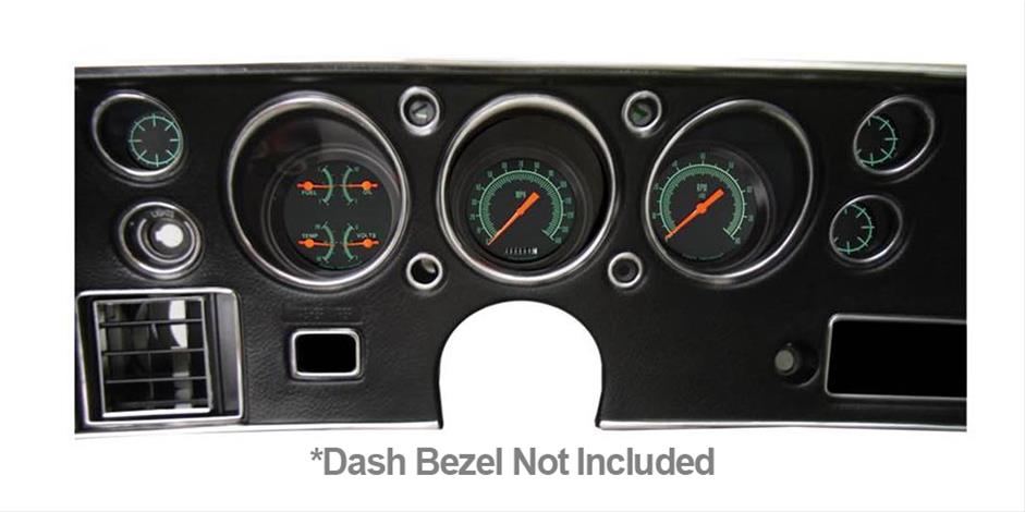 Classic Instruments 1970-72 Chevelle Package Gauge Sets CV70GS Gauges, G-Stock Series, Speedometer, Tach, Fuel Level, Water Temperature, Black Face, Analog, Chevy, Kit