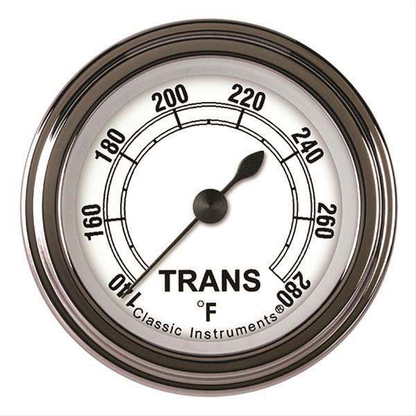 Classic Instruments White Series Gauges CW127SLF Transmission Temperature Gauge, CLASSIC WHITE 2" TRANS TEMP FULL SWEEP