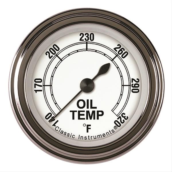 Classic Instruments White Series Gauges CW128SLF Oil temperature gauge, CLASSIC WHITE 2" OIL TEMP FULL SWEEP