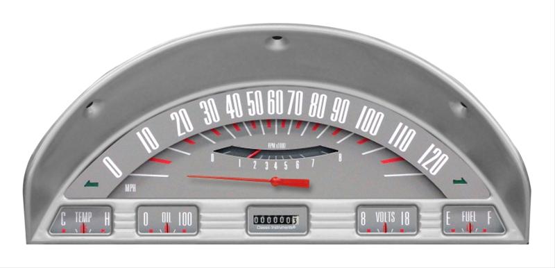 Classic Instruments 1953-55 F-100 Package Gauge Sets FT56GT Gauges, Cluster, Direct-Fit, Gray Face, White Numbers, Analog, Ford, Kit