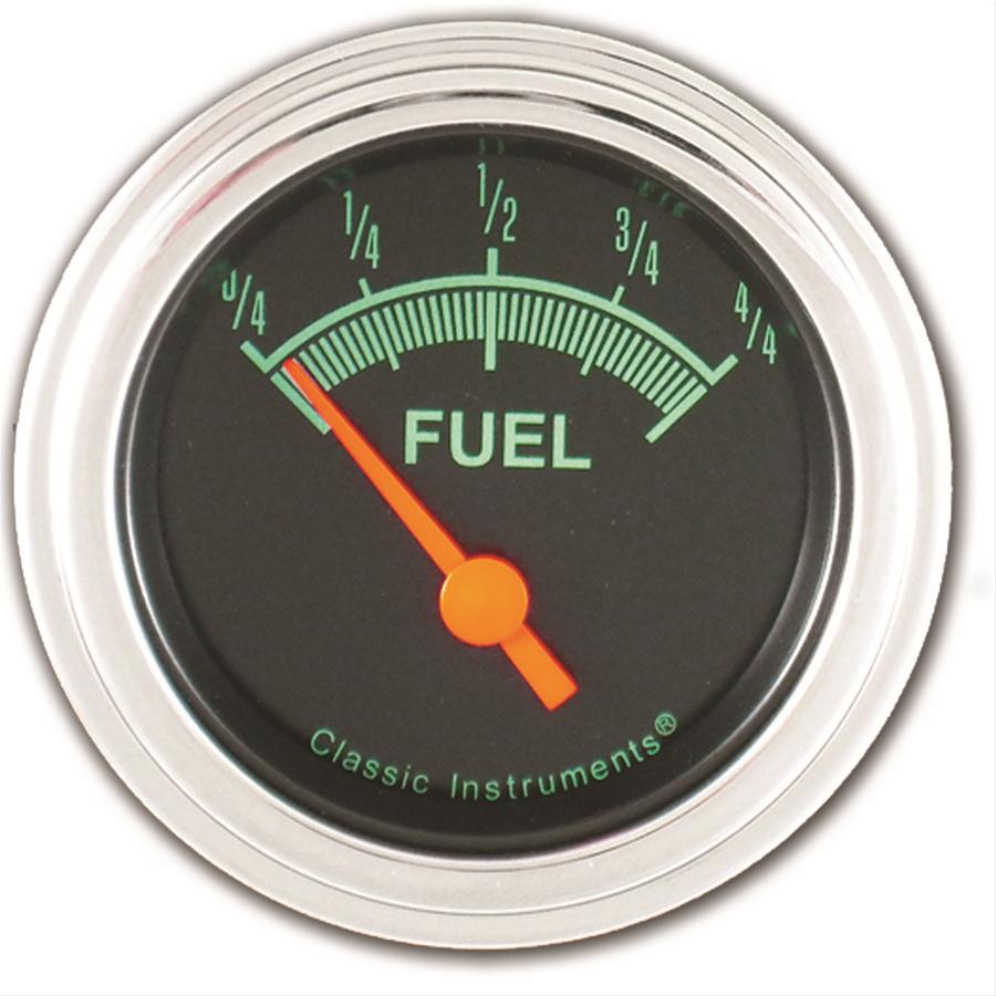 Classic Instruments G-Stock Series Gauges GS09SLC Gauge, Series, Fuel Level, Empty-Full, 2 1/8 in., Black Face, Analog, Electrical, Each