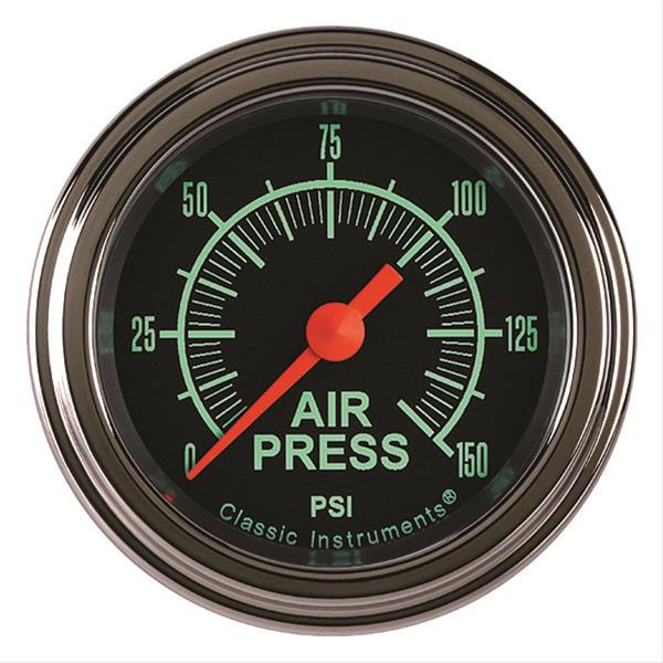 Classic Instruments G-Stock Series Gauges GS118SLF Air Pressure Gauge, G-STOCK 2" AIR PR 150psi ELECT, FULL SWEEP