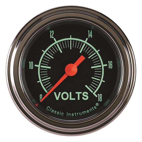 Classic Instruments G-Stock Series Gauges GS130SLF Volt Gauge, G-STOCK 2" VOLT FULL SWEEP